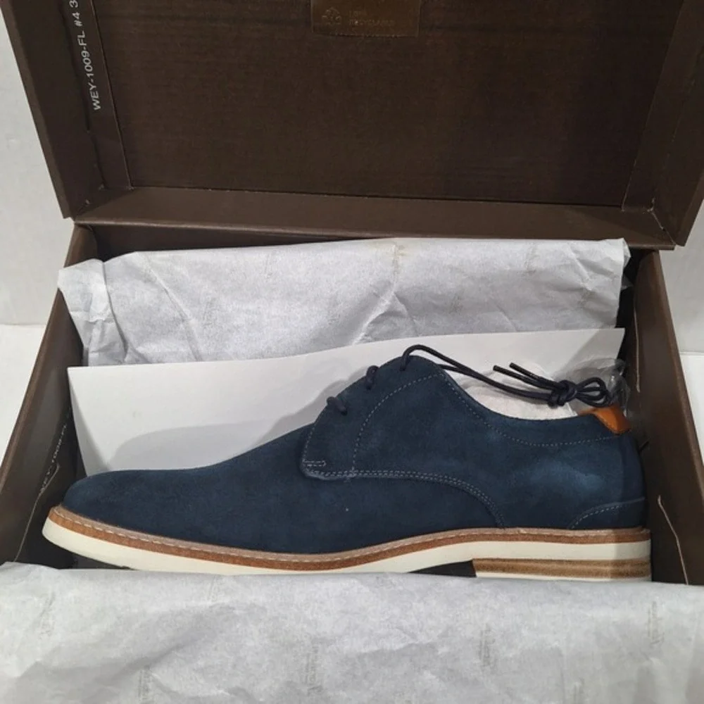 Florsheim HIGHLAND Plain Toe Oxford Men's Size 8.5 Color Navy Blue Suede New Box